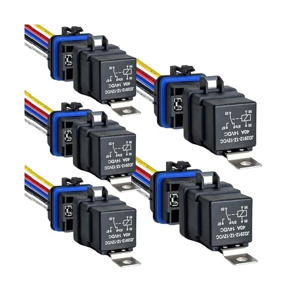 Kalmaegee Kalmaegee 5 Pack 40A 14V DC Waterproof Relay and