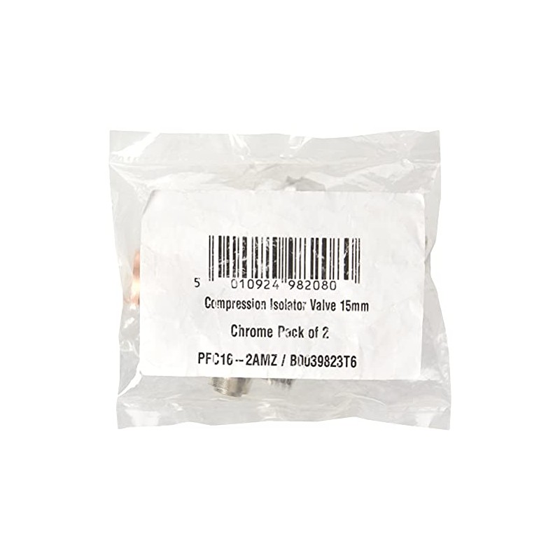 Plumb Pak Compression Isolator Valve 15mm Chrome - Pack of