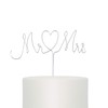 WEDDINGSTAR Mr. & Mrs. Twisted Wire Cake Topper - Silver/Grey