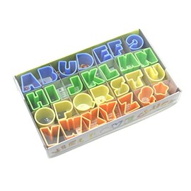 Städter Cookie Cutters Alphabet Set of 28 Plastic in Gift Box with Recipe