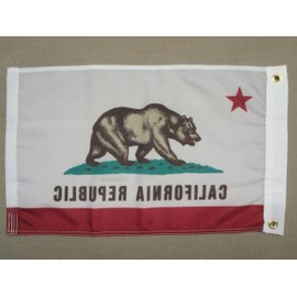 California 1911 State Indoor Outdoor Dyed Nylon Boat Flag Grommets 12" X 18"