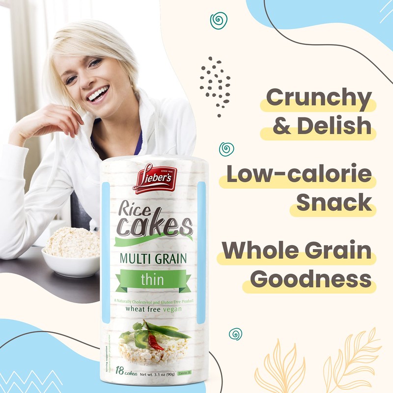 LIEBERS Rice Cakes, Kosher Certified Snack, Dairy Free, Wheat Free,