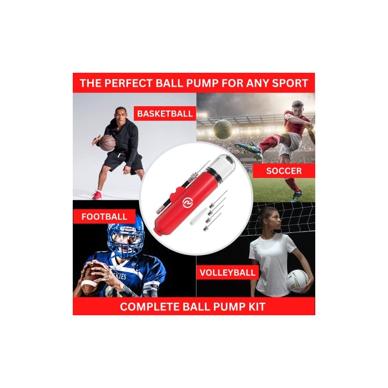 REVIVL Dual-Action Hand Pump for Sports Balls with 5 Needles