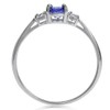 Silvershake Petite Genuine Tanzanite and White Sapphire 925 Sterling Silver