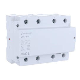 Shopcorp 4 Pole contactor 120v Coil 100 Amp Normally Open IEC 500V Switch 110/120VAC Coil Lighting Load 100A, Motor Load 60A, AC Contactor - Slim Model