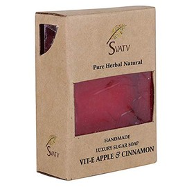 SVATV Handmade Seife with natural, soothing herbs of Vit - E & Apple Cinnamon Moisturizing for Men and Women - Traditional Ayurvedic Herbal body Seife bars for all skin types - 125g