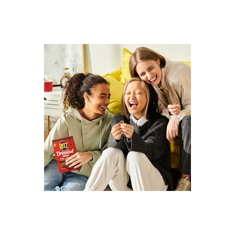 RITZ Drizzled Minis Fudge Crackers, Snacks for Kids and Adults,
