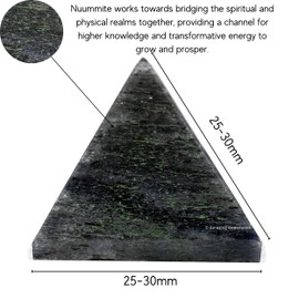 Nuummite Pyramid Crystal Healing Stones - 1" Great Pyramid Figurine of Natural Stone Pyramid for Meditation, Reiki, Chakra Balancing and Crystal Pyramids Grid