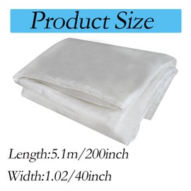 Fiberglass Cloth, 40 inch*16.5 feet Fiber Glasses Cloth Usually Used for Boat RC Plane Auto Surfboard Tub Pool Repair, White