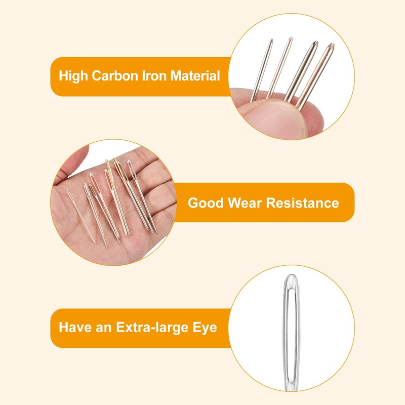 sourcing map 30 Pcs Large Eye Sewing Needles, 2.76 Inch