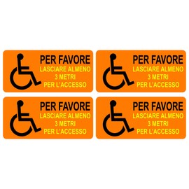 GamesMonkey Behinderten-Aufkleber-Set C fr den Au?en- und Innenbereich C Auto, Van, LKW, Wohnmobil (Kit mit 4 Stck - Rechteck Orange)