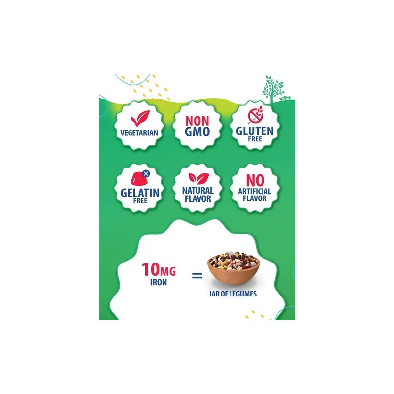 Sunny Sam Gomitas De Hierro Para Niños - 10 Mg,