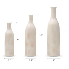 Scott Living Ceramic Shoulder Vases, Set Of 3, Gray and White