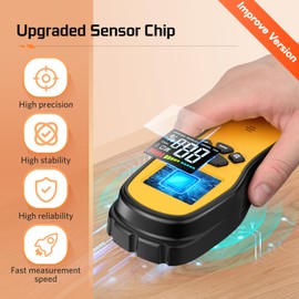 Pinless Moisture Meter - Povlen Wood Moisture Meter Digital Moisture Detector for Lumber Drywall Firewood Masonry Woodworking Plaster Floor Concrete Building with LCD Display Sound Alarm