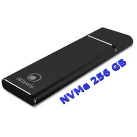Atlantis External SSD Portable M.2 NVME 256 GB. Type_C USB-3.1, PCI Express Satin Aluminium Black