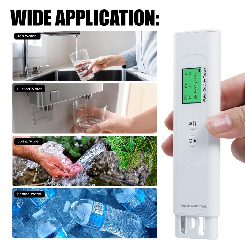 Water Quality Tester for Drinking Water, Portable 6-in-1 TDS Meter