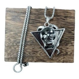 Jextech Collar Craneo Calavera Con Serpiente Triangulo Punk Gotico