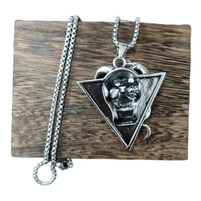 Jextech Collar Craneo Calavera Con Serpiente Triangulo Punk Gotico