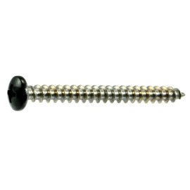 Unbranded #10 x 2" Black 18-8 Stainless Phillips Pan Head Sheet Metal Screws (10 pcs.)