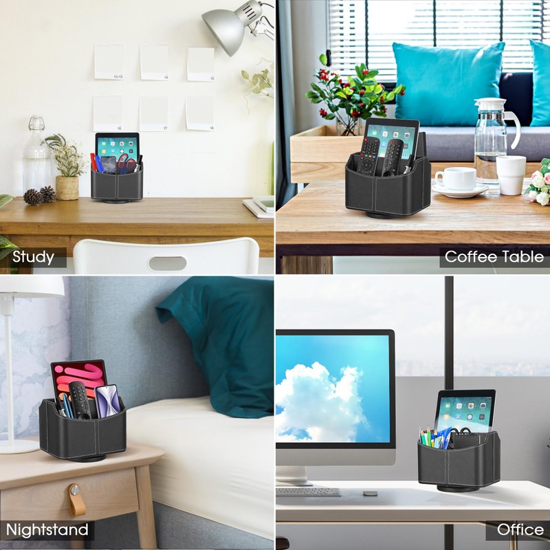 Esilihom Remote Control Holder, TV Remote Holder, PU Leather |