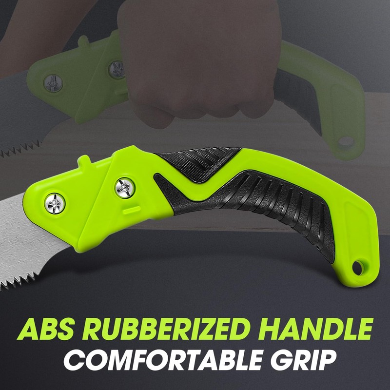 DNA MOTORING 15.5in Hand Pruning Saw, Hand-Held Garden Saw, Curved