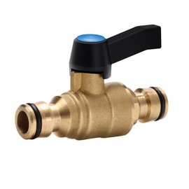 OPERMAXER Coupling with regulating valve: hose connector with shut-off valve, universal solid brass valve for control valves that continuously regulate and shut off the water flow
