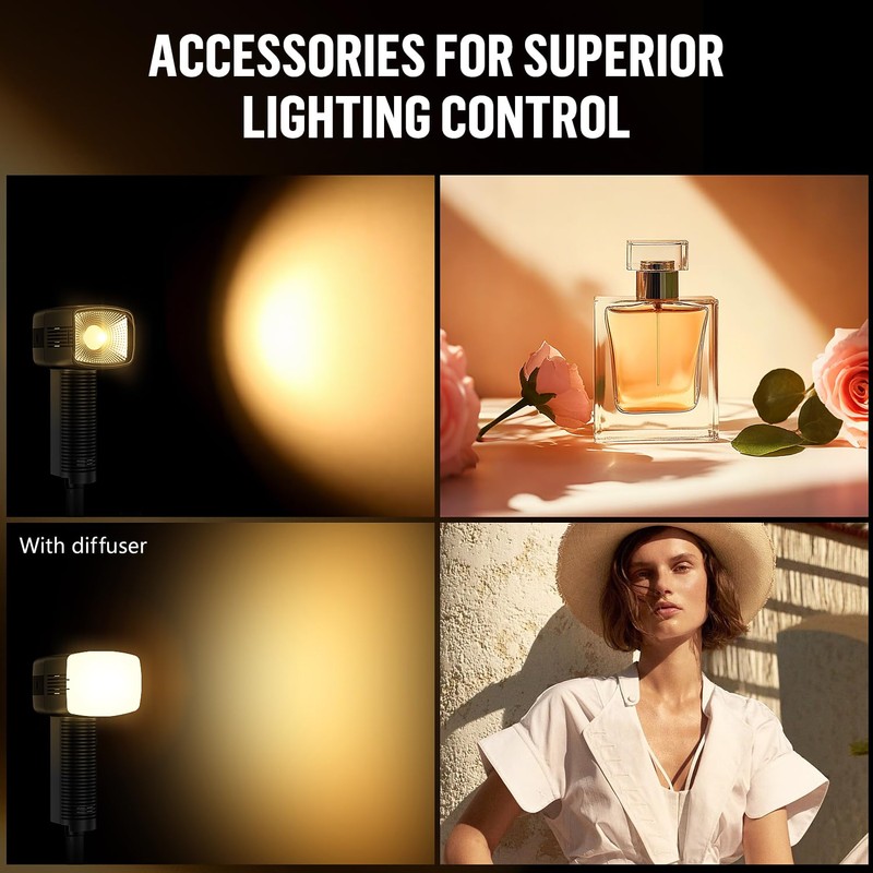 LENSGO 40SHC Retro Video Light with Phone/Camera Stand, Rechargeable 40W