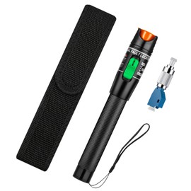 Moocci - Localizador visual de fallas de fibra de 30 mW y 30 KM - Medidor de cable de fibra óptica VFL con adaptador FC a LC - Kit de probador de fuente de herramientas de fibra óptica para
