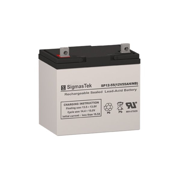 SigmasTek SP12-55 NB - 12V 55AH NB SLA Battery - Compatible with: Pride Jazzy 614, 614HD, Jet 2 HD, 614HD, 600 XL, Universal Power UB12550 (45825), Invacare m94, M91, Xterra GT