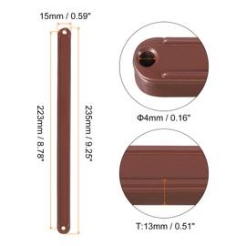 sourcing map Drawer Slides, 10Pcs 235mm - Plastic Drawer Rails, Side Mounted Grooved Guide Rails for Cabinet Drawers Bedside Tables Wardrobe Dressers (Brown)