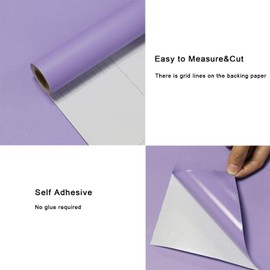 HeloHo Solid Purple Wallpaper Matte Textured Wallpaper Peel and Stick Wallpaper Self Adhesive Removable Wallpaper Waterproof Contact Paper for Living Room Bedroom Decor 118"X15.7"