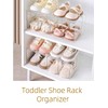 NUOLUTH Clear Acrylic Kids Shoe Rack for Closet Organizers and