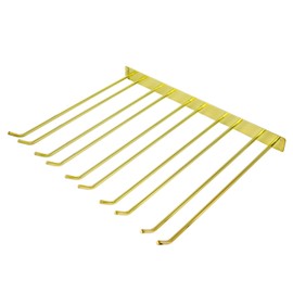 SOTECH Wine Glass Hanger Glass Wine Rack Glass Holder Under Cabinet 2 Pack Metal Organizer for Bar Kitchen 5 Rows (Golden)