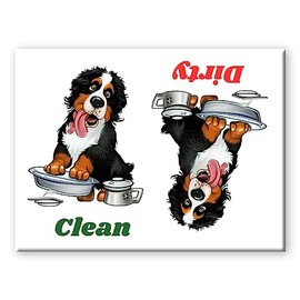 Bernese Mountain Dog Clean Dirty Dishwasher Magnet
