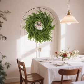 SUNWISHA Artificial Norfolk Pine Garland with Bells - 6FT Real Touch Christmas Greenery, Velvety-Soft Needles for Mantle, Tree & Indoor/Outdoor Holiday Decor