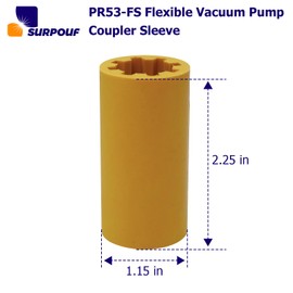 SURPOUF PR53-FS Flexible Vacuum Pump Coupler Sleeve, Flexible Drive Section,Yellow