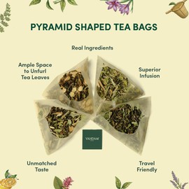 VAHDAM, Assorted Green Tea Variety Pack (8 Flavors, 80 Pyramid Tea Bags) Gluten Free, Non GMO | Tea Sampler Gift Set - Long Leaf Pyramid Green Tea Bags Variety Pack | Gifts for Women & Men, Tea Set