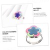 BESPORTBLE 5pcs Adjustable Flower Design for Women Color Changing Finger