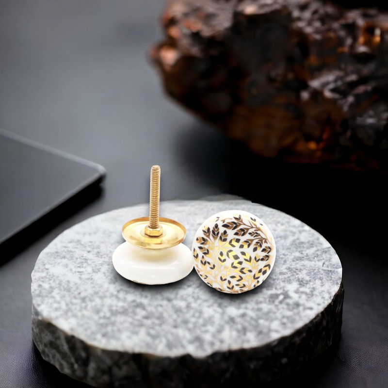 Infinity Decor Pack of 8 White & Golden Colour Designed