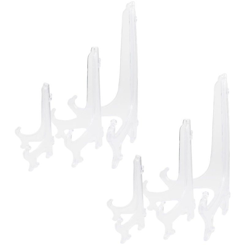 LBTODH 6PCS Acrylic Display Stand Plastic Plate Stands Holders Clear