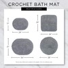 DII Crochet Collection Reversible Bath Mat, Small Oval, 17x24, Black
