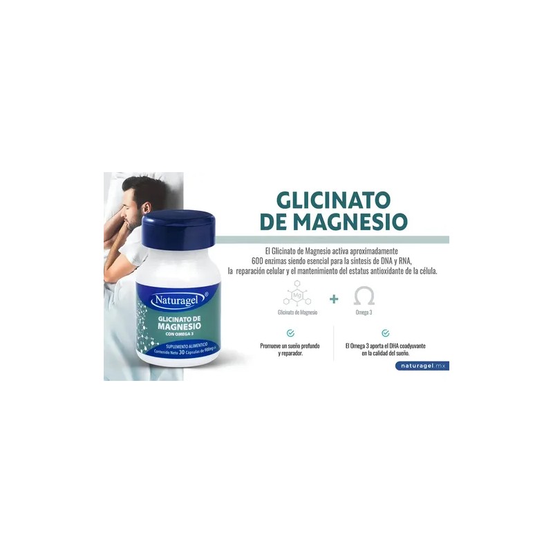 Naturagel Glicinato Magnesio Omega 900mg 30cap Sabor