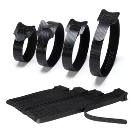 Bridas Velcro Nylon Reutilizables Negro Multi Tamaños 100pz