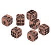 7pcs Metal Dice Set Exquisite Square Inlaid Skull Pattern Dice