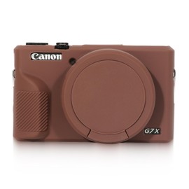 Case for Canon PowerShot G7 X Mark III Digital Camera, Travel Lightweight G7X Mark 3 Accessories, Full Protection Soft G7X Mark 3 Silicone Case Detachable Lens Cover Protective Cover (Coffe)