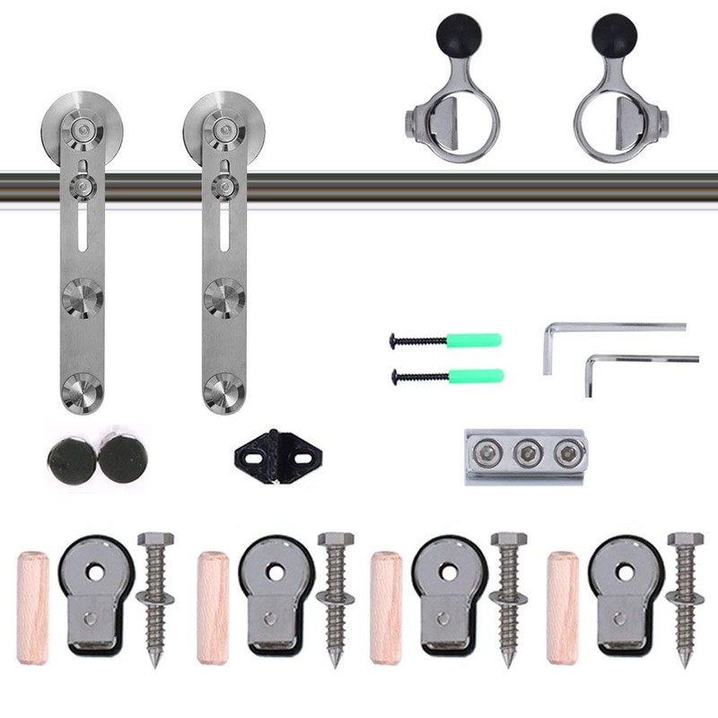 TSMST 4FT Sliding Barn Door Hardware Kit, Stainless Steel Heavy