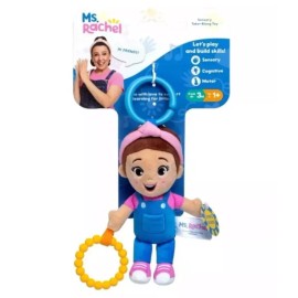 Ms. Rachel Sensory Take Along Toy Doll Plush Baby Rattle & Clip Presale New USA