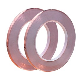 WXCFCD Copper Foil Tape 1/4inch with Double-Sided Conductive Self Adhesive for Stained Glass EMI Shielding Soldering Electrical Repairs Paper Circuits Grounding 108 ft 2PCS