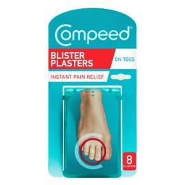 Compeed On Toes Blister Plasters, 8 Hydrocolloid Plasters, Foot Treatment, Heal Fast, Dimensions: 1.7 cm x 5.1 cm