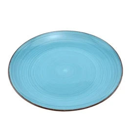 Royal Norfolk Turquoise Swirl Dinner Plates Stoneware 10.5 in Set Of 4